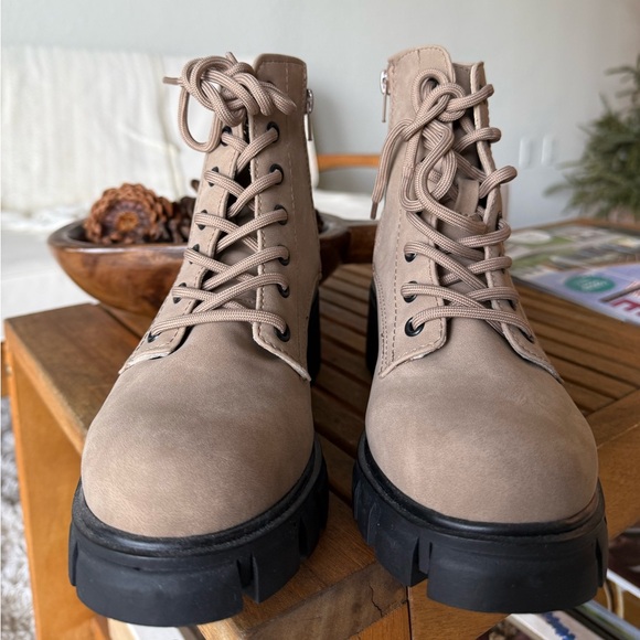 MIA Light Tan Suede Ankle Booties - Picture 3 of 5